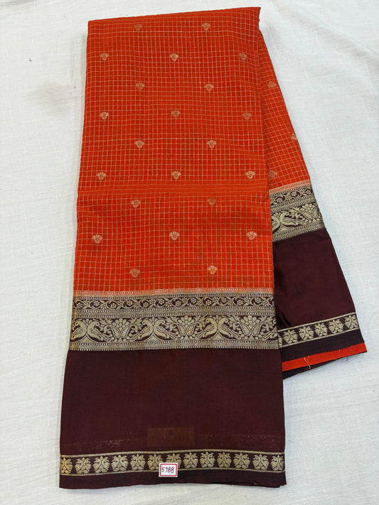 Mysore Crepe Gap Border Saree