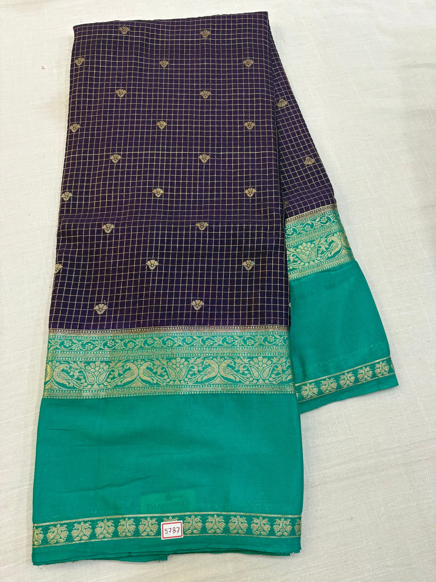 Mysore Crepe Gap Border Saree