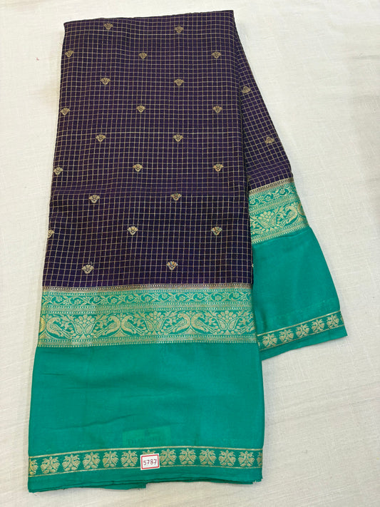 Mysore Crepe Gap Border Saree