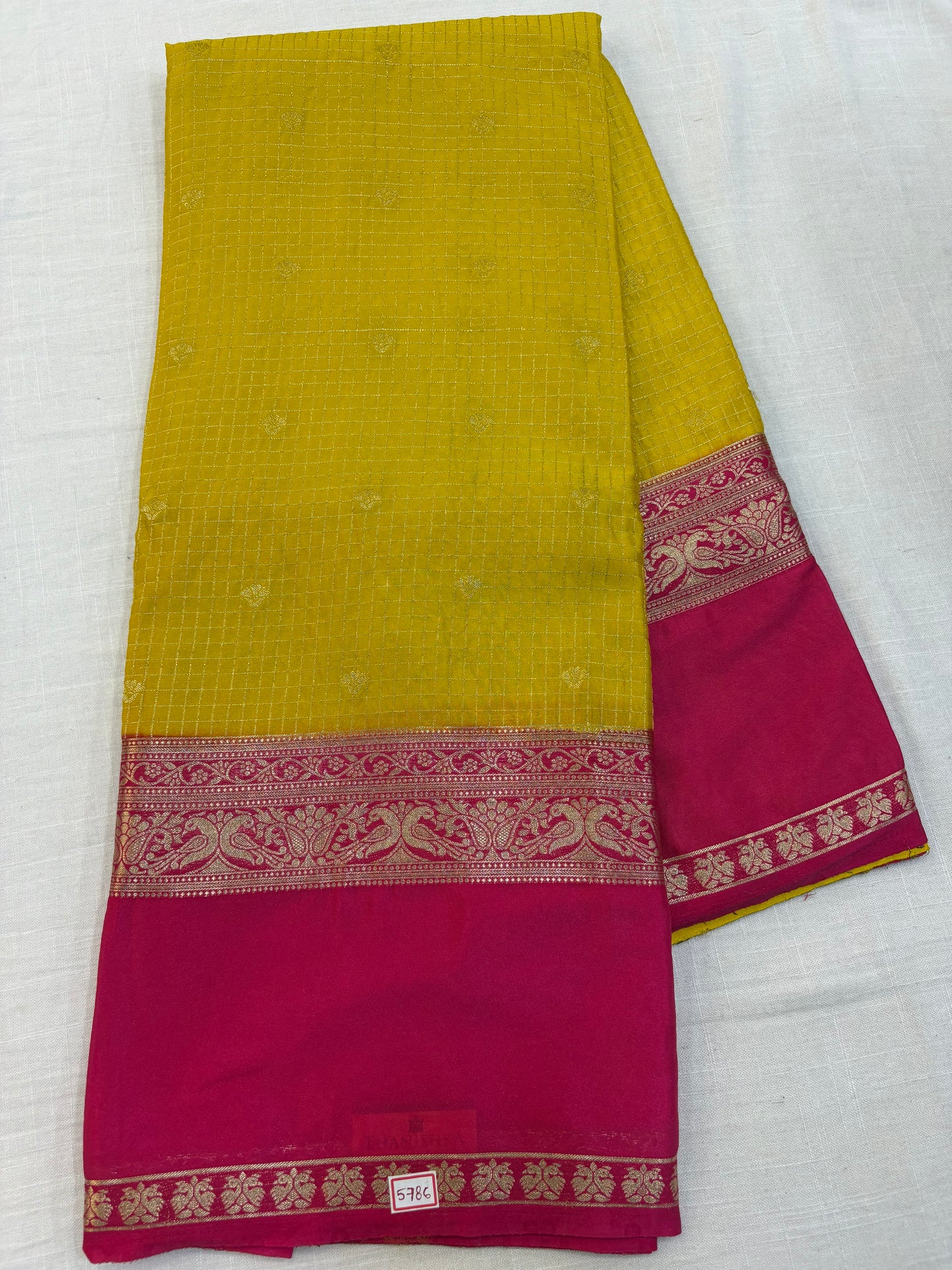 Mysore Crepe Gap Border Saree