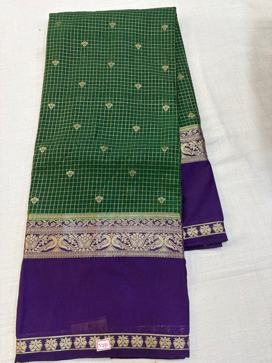 Mysore Crepe Gap Border Saree