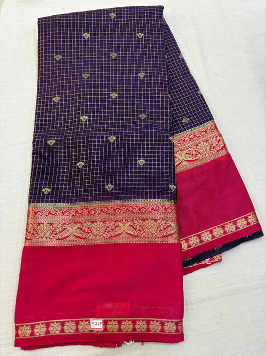 Mysore Crepe Gap Border Saree