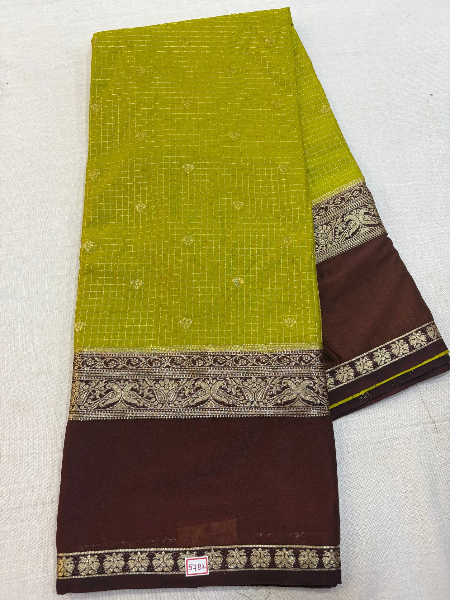Mysore Crepe Gap Border Saree