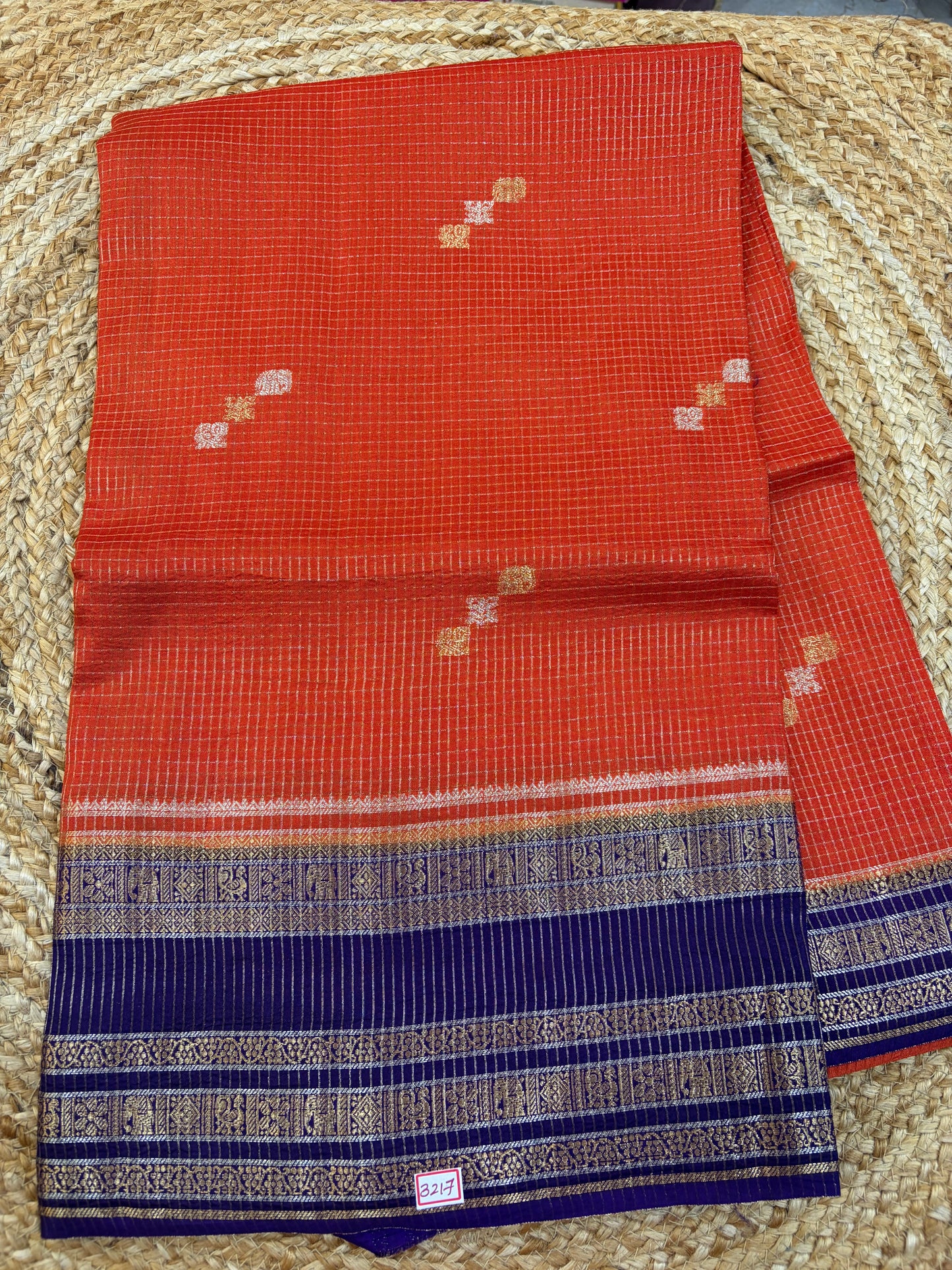 Russian Crepe Checks saree