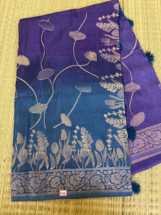 Russian Crepe Dual Shade Saree