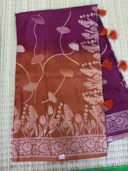 Russian Crepe Dual Shade Saree