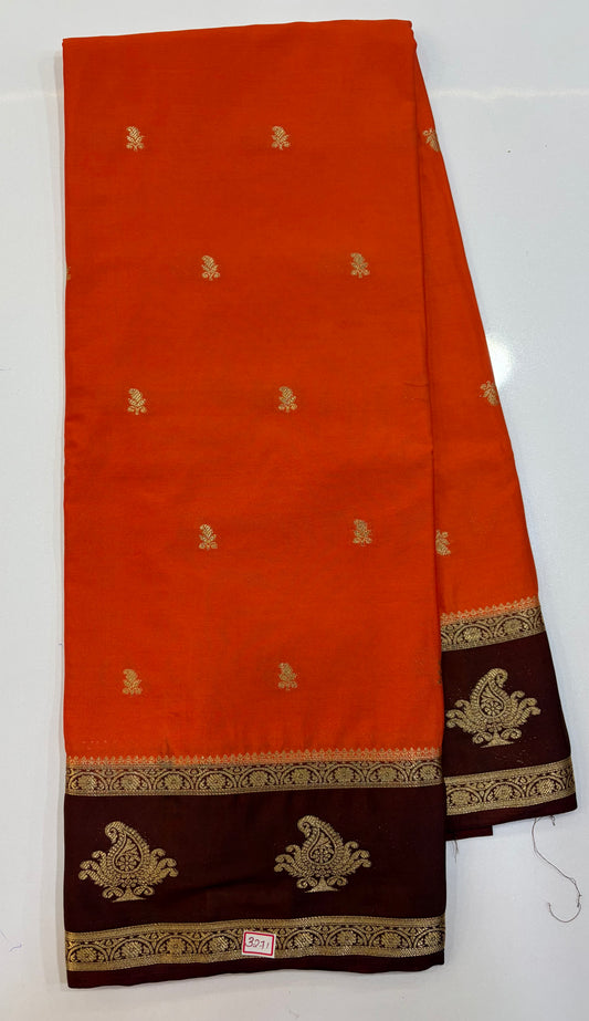 Mysore Crepe Gap Border Saree