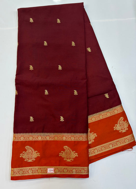 Mysore Crepe Gap Border Saree