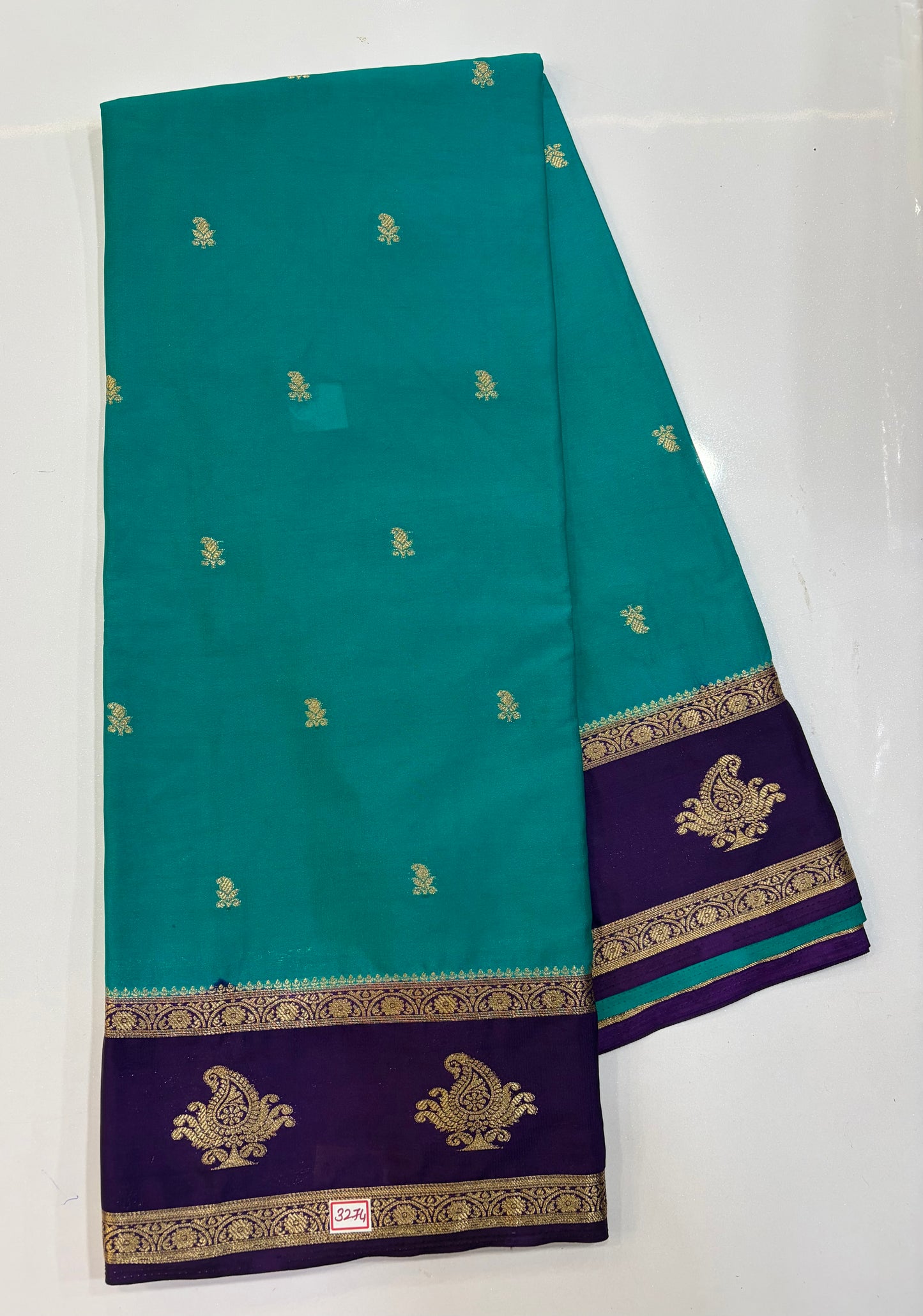 Mysore Crepe Gap Border Saree