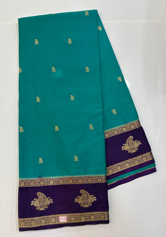 Mysore Crepe Gap Border Saree