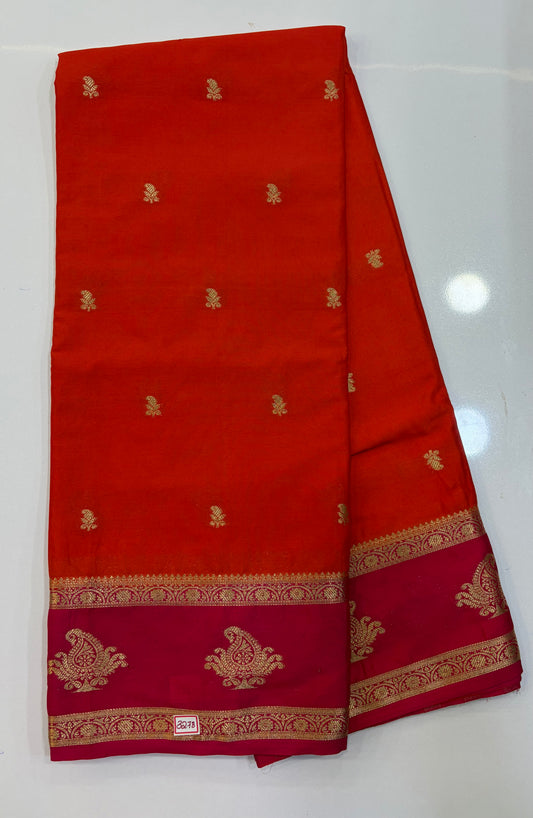 Mysore Crepe Gap Border Saree