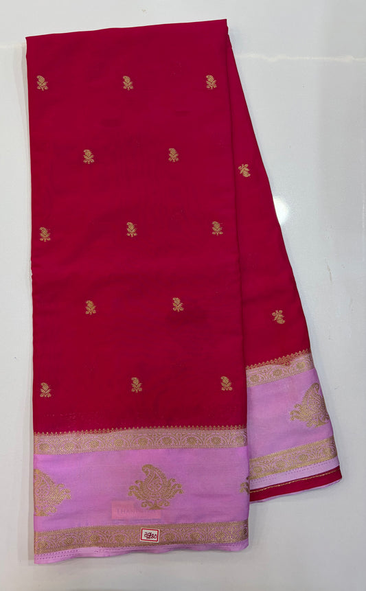 Mysore Crepe Gap Border Saree