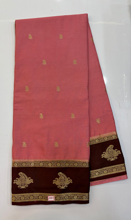 Mysore Crepe Gap Border Saree