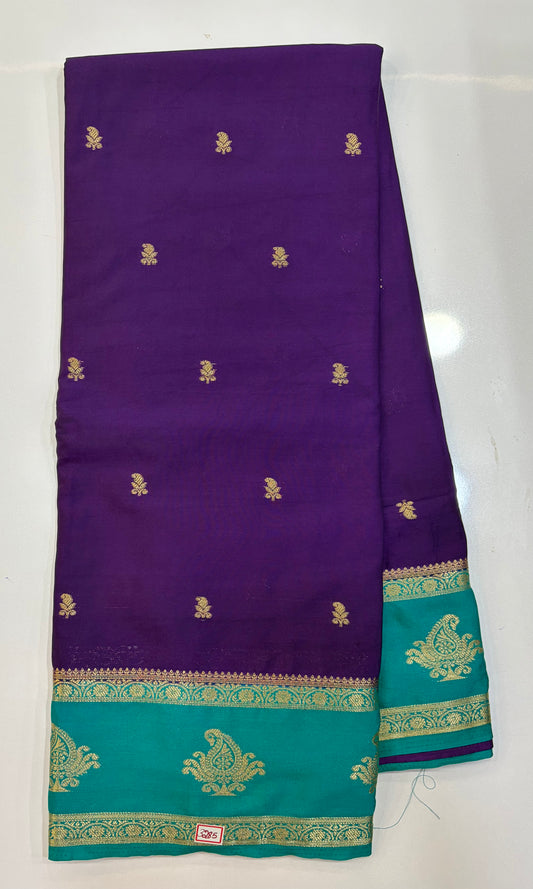 Mysore Crepe Gap Border Saree