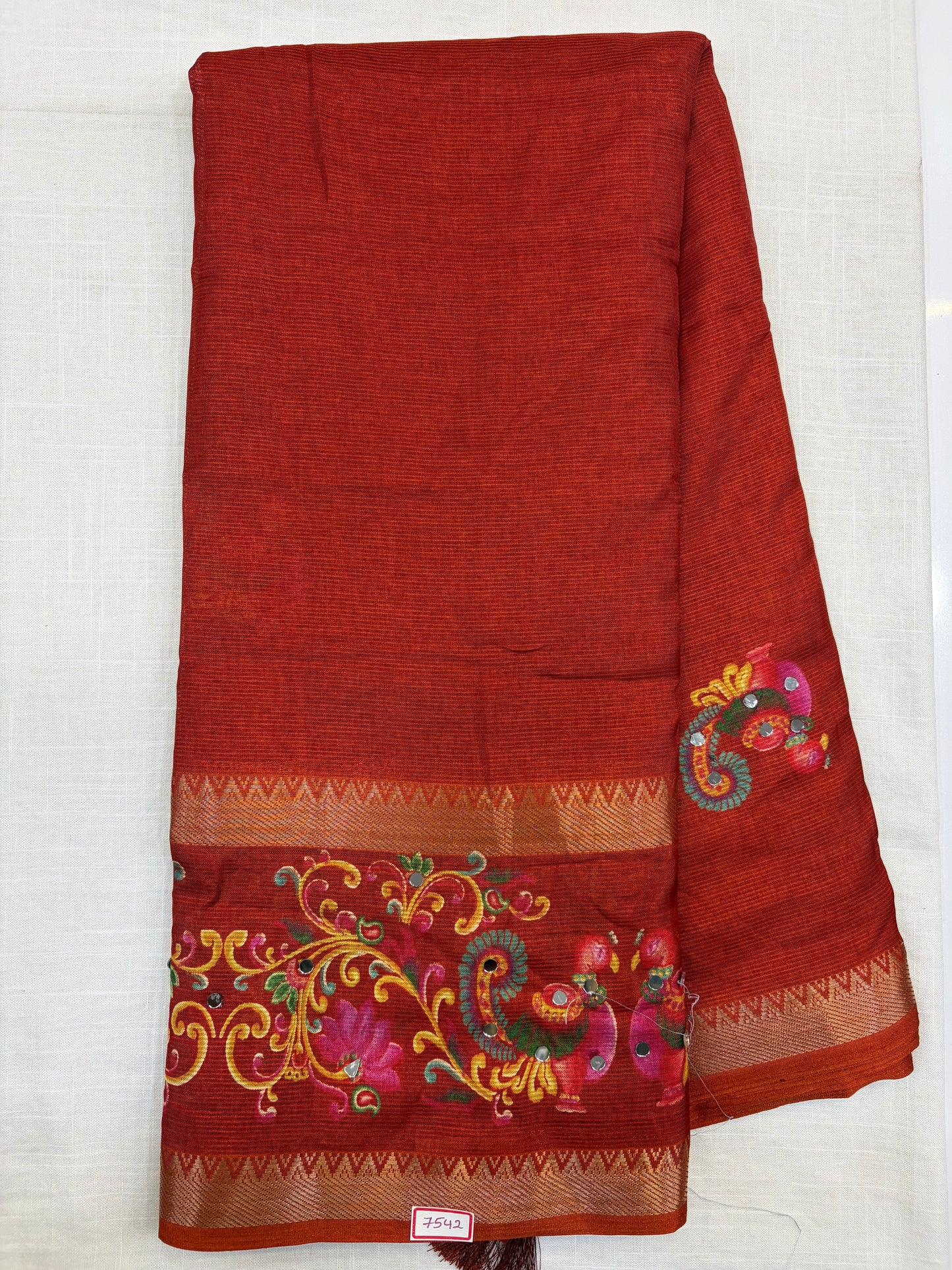 Fancy Mangalgiri Tanjore print Saree