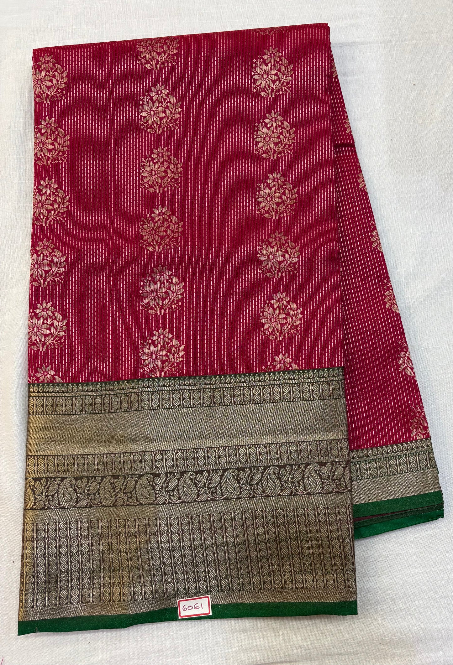 Semi Uppada Saree Pink with Green