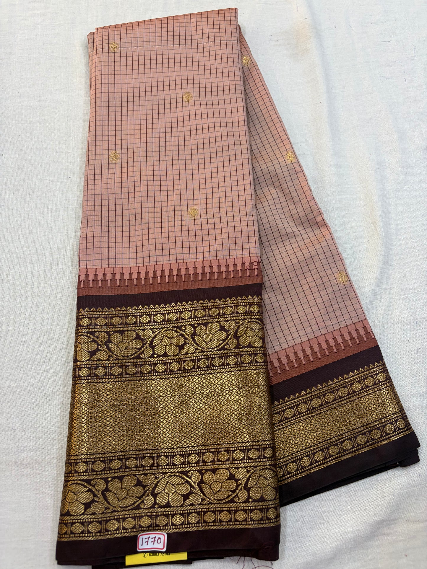 Semi Gadwal Checks Saree