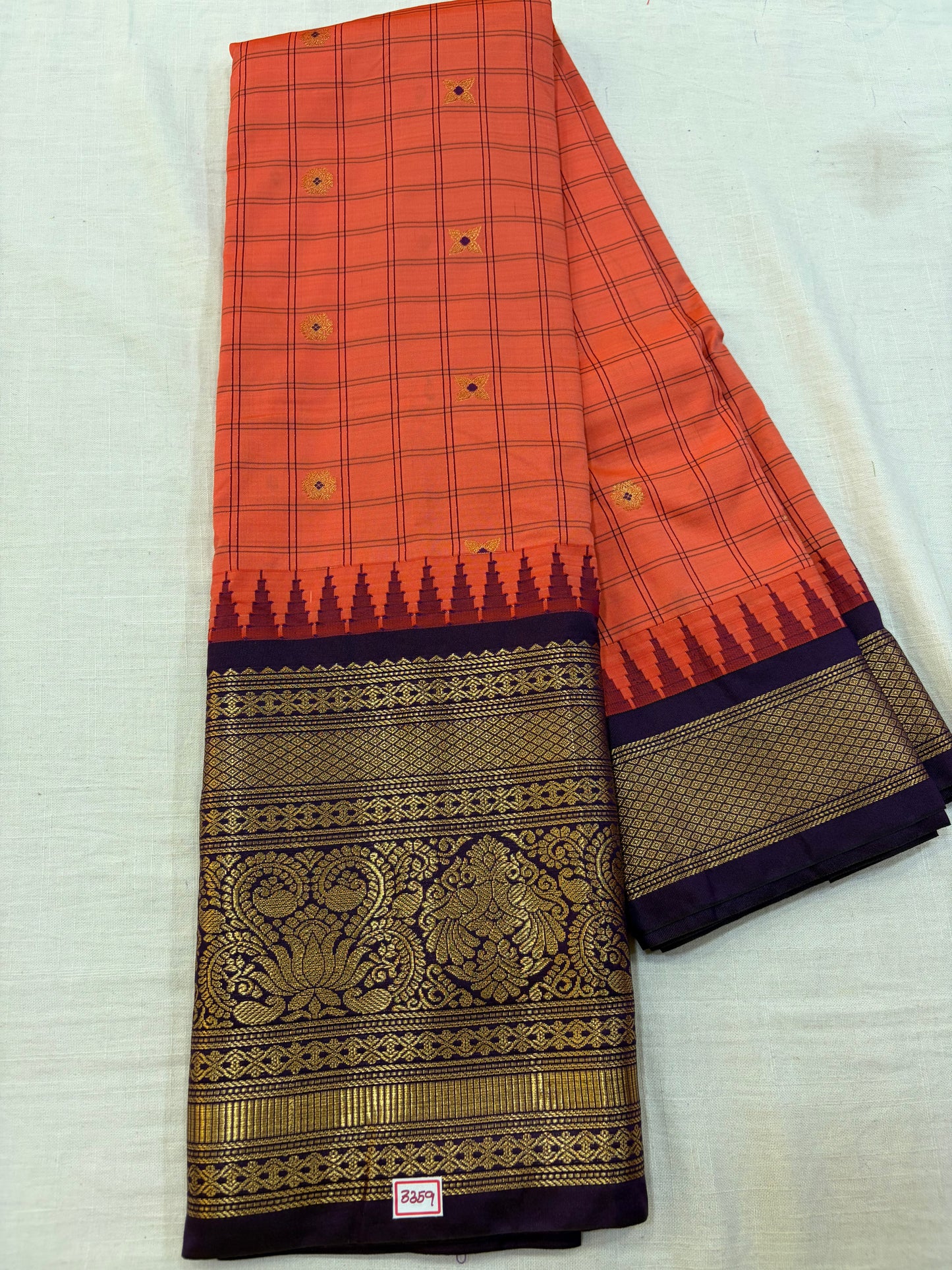 Semi Gadwal Checks Saree