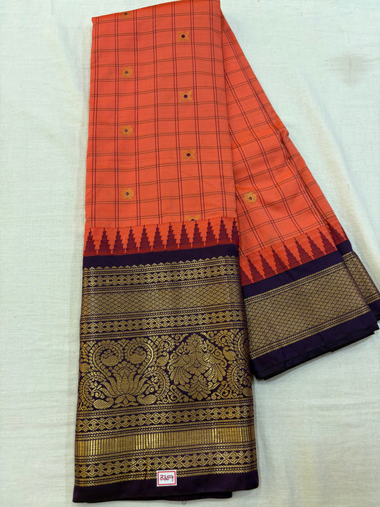 Semi Gadwal Checks Saree