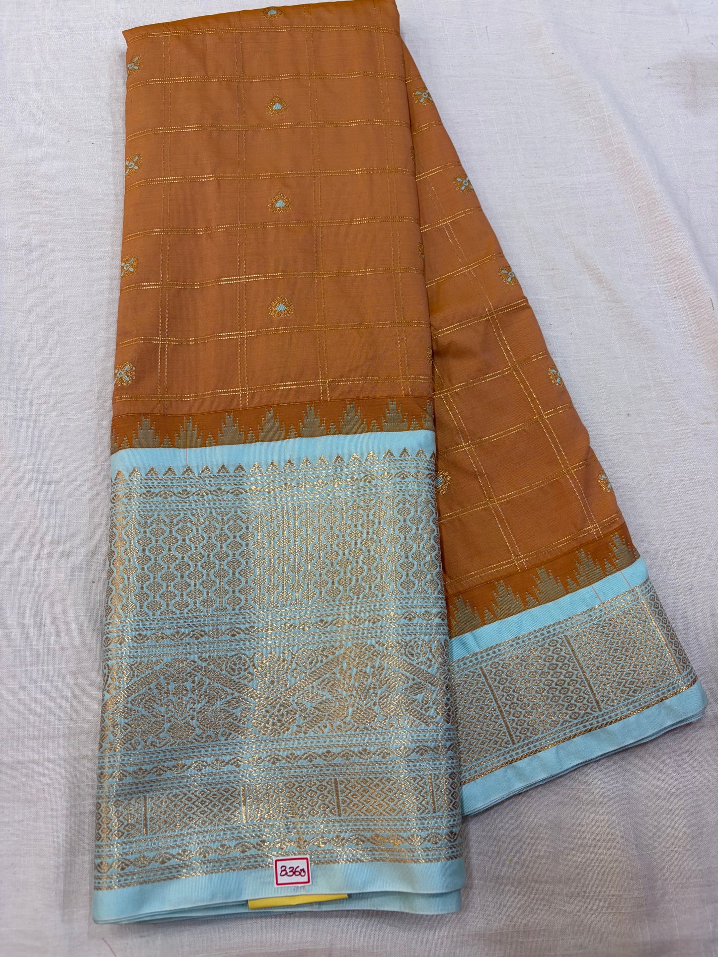 Semi Gadwal Checks Saree