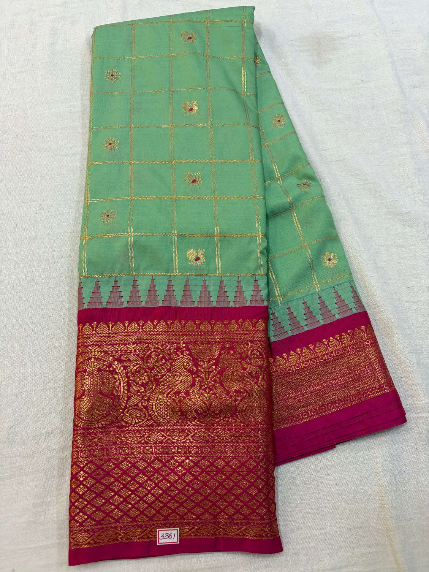 Semi Gadwal Checks Saree