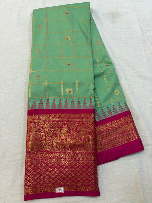 Semi Gadwal Checks Saree