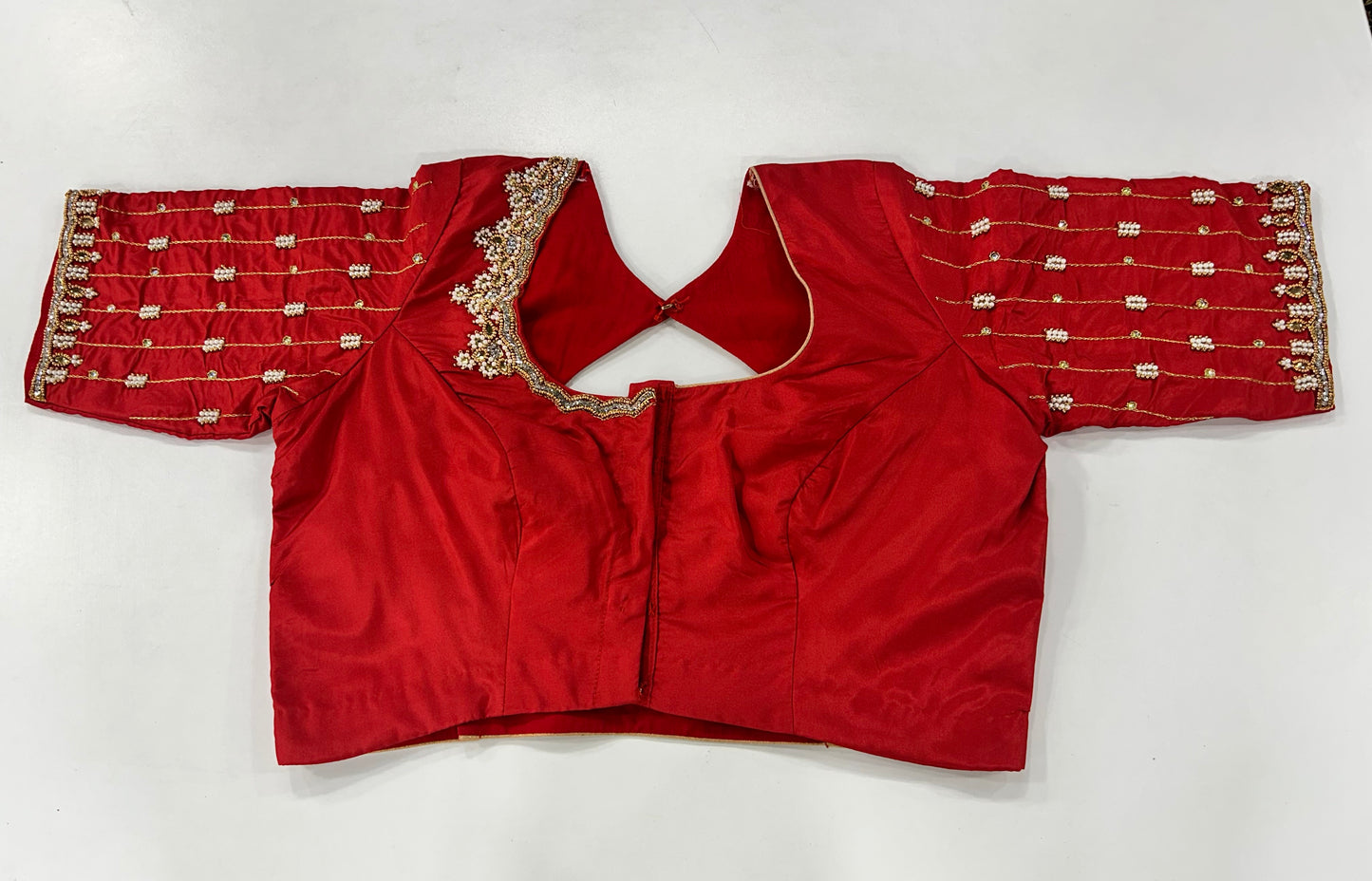 Readymade  Maggam work blouse - Red