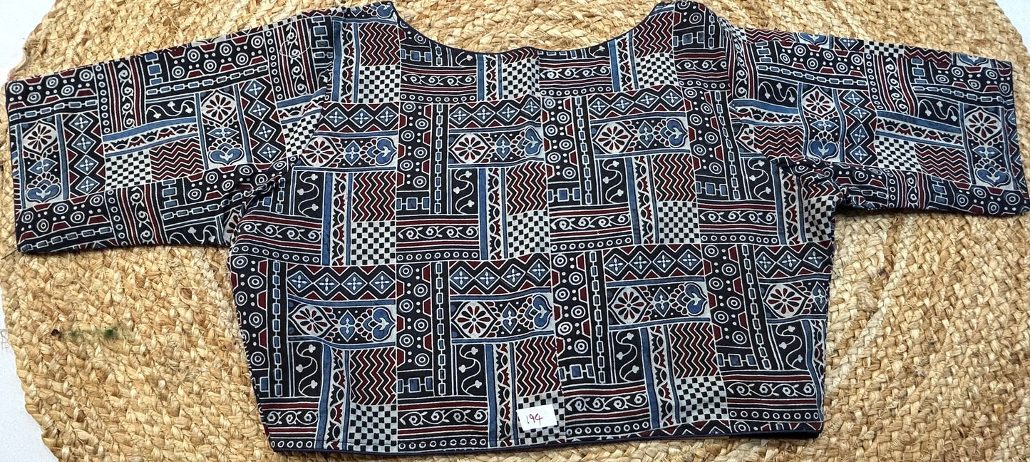 Kalamkari ReadyMade High Neck Blouse