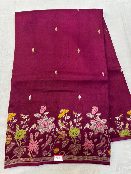 Russian Crepe Meenakari saree