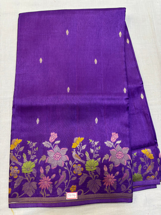 Russian Crepe Meenakari saree