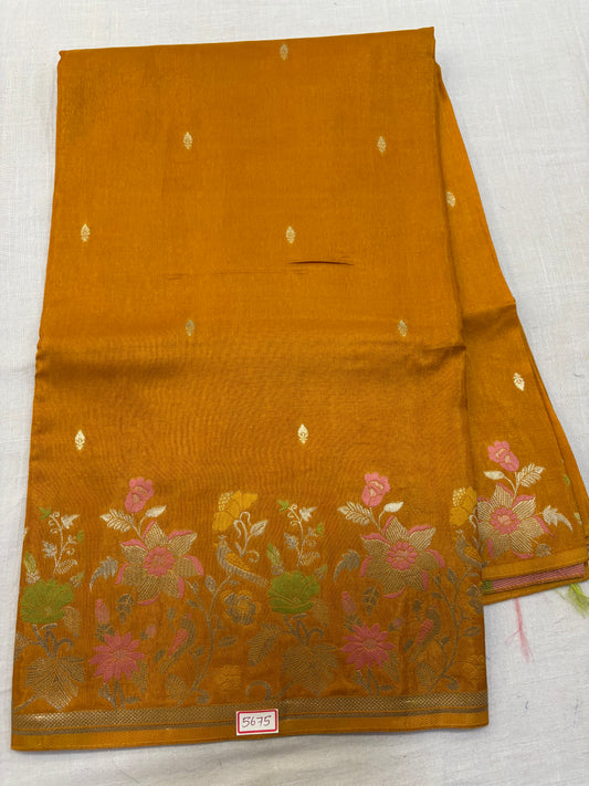 Russian Crepe Meenakari saree