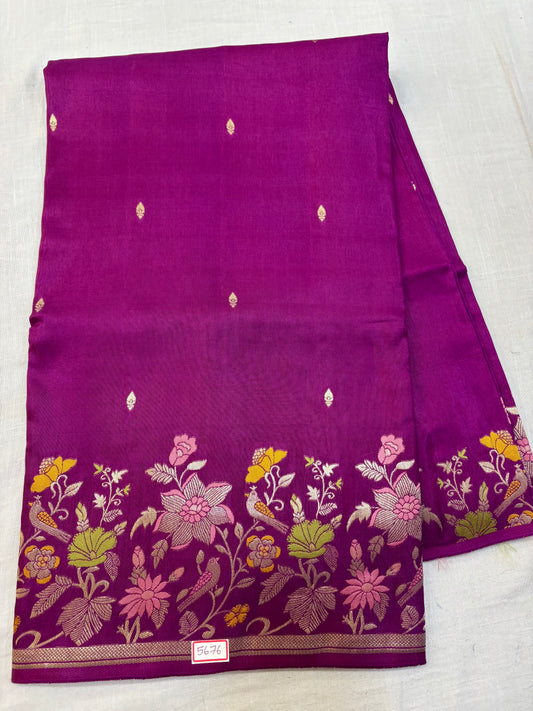 Russian Crepe Meenakari saree