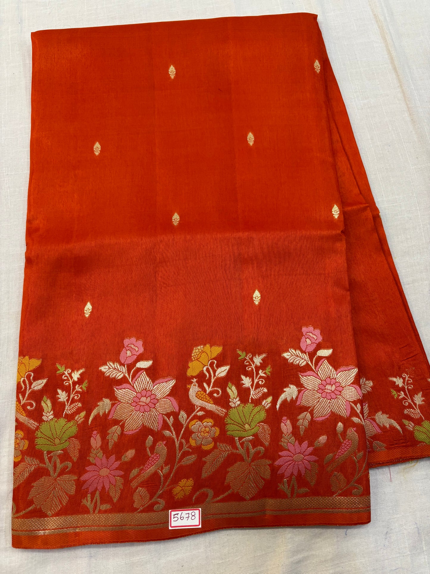 Russian Crepe Meenakari saree