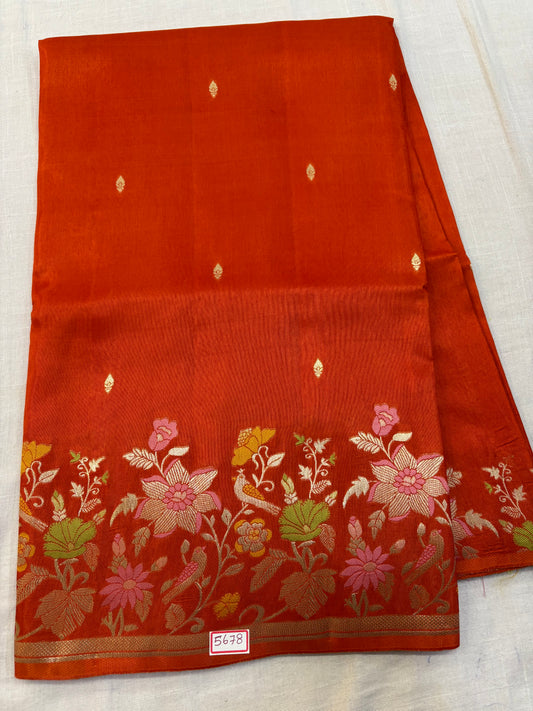 Russian Crepe Meenakari saree