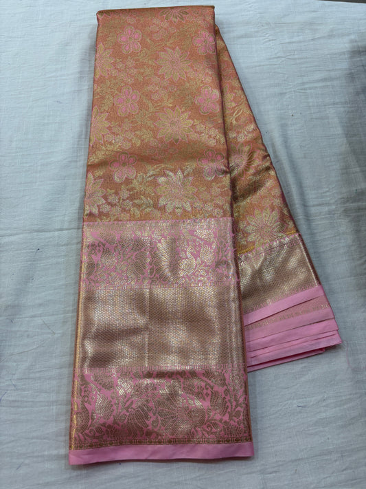 Semi Kanchi Gold Tissue saree
