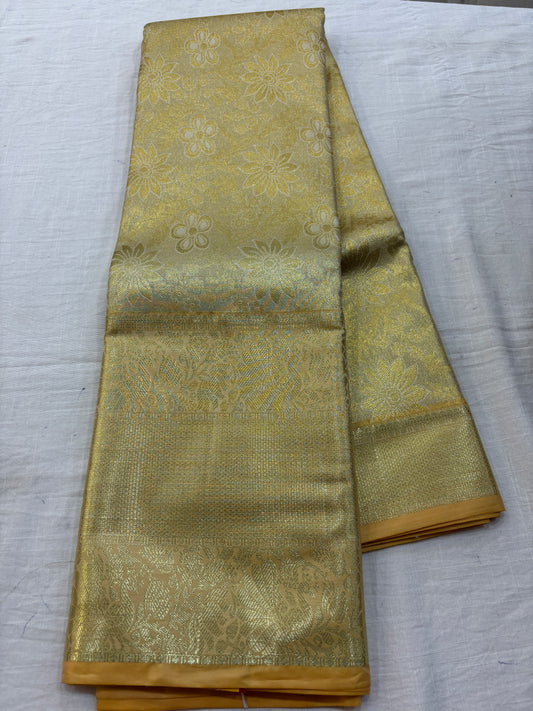 Semi Kanchi Gold Tissue saree