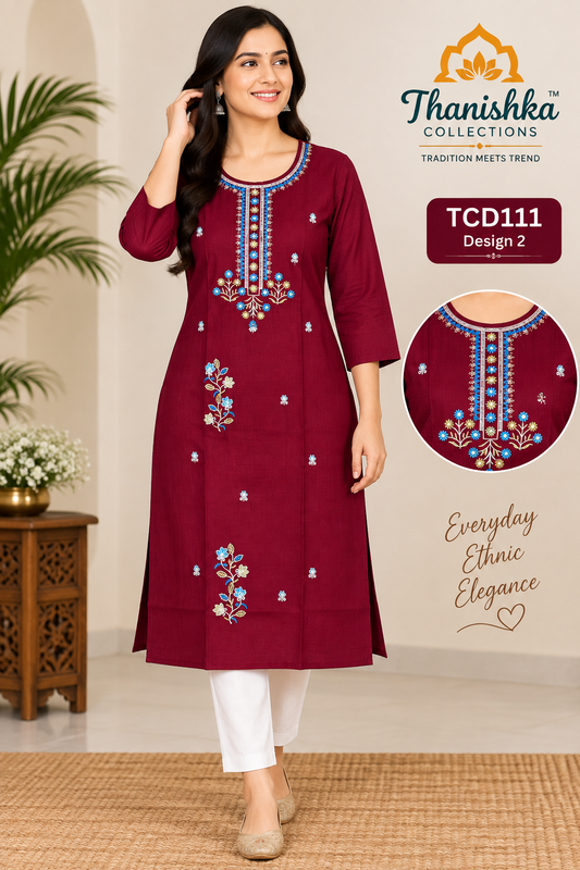 Vatican Silk Embroidery Kurts