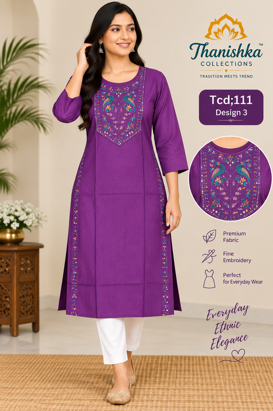Vatican Silk Embroidery Kurts