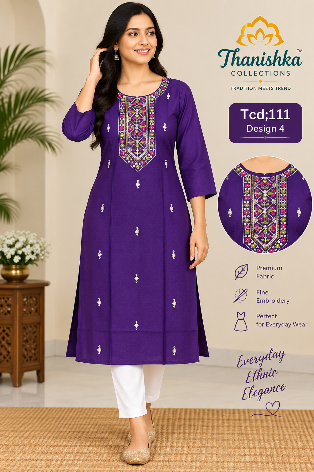 Vatican Silk Embroidery Kurts