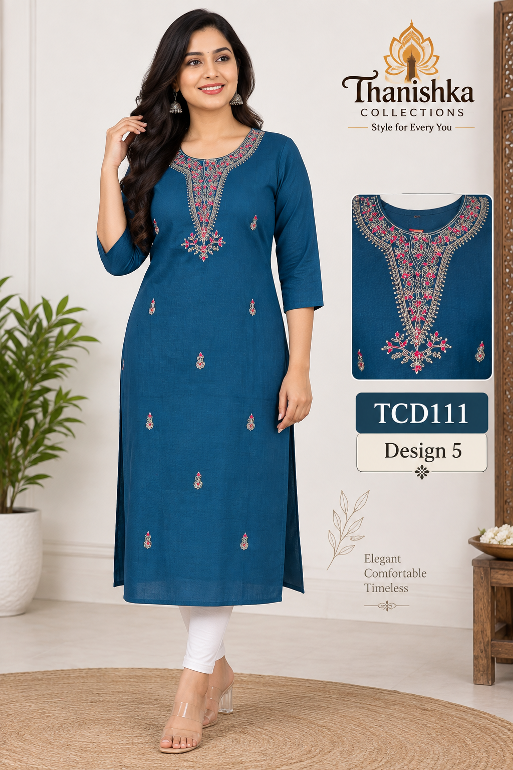 Vatican Silk Embroidery Kurts