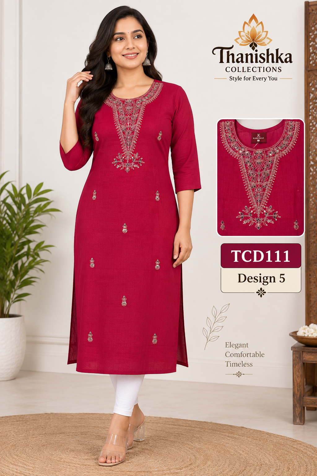 Vatican Silk Embroidery Kurts