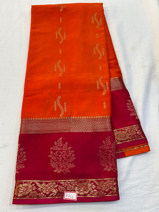 Mysore Crape Gap border saree