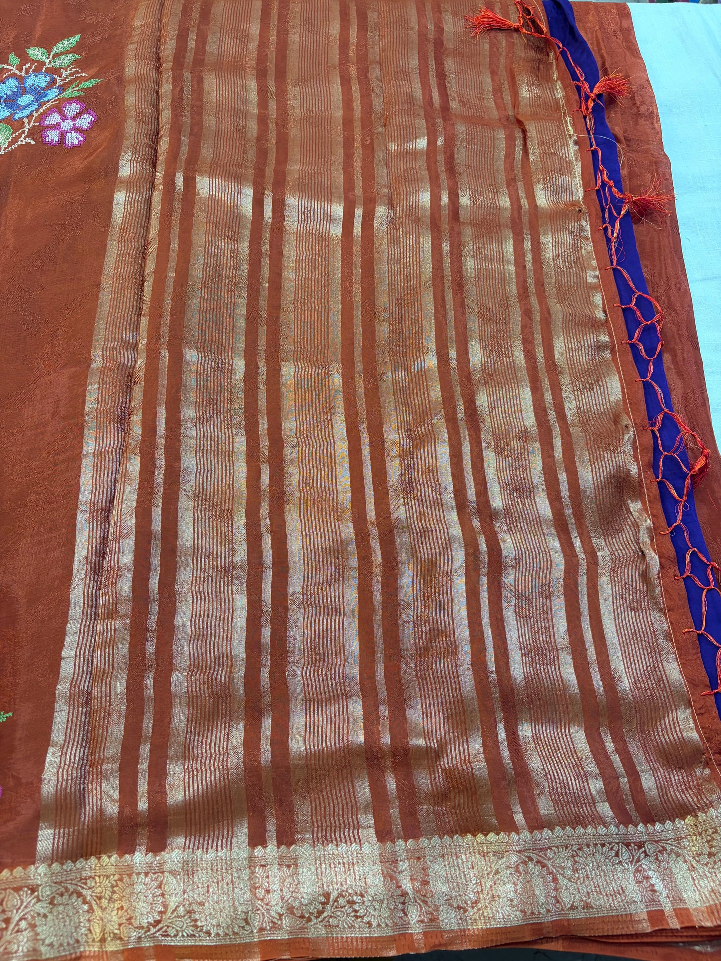 HO Satin Pattitpoint Embroidery Sarees