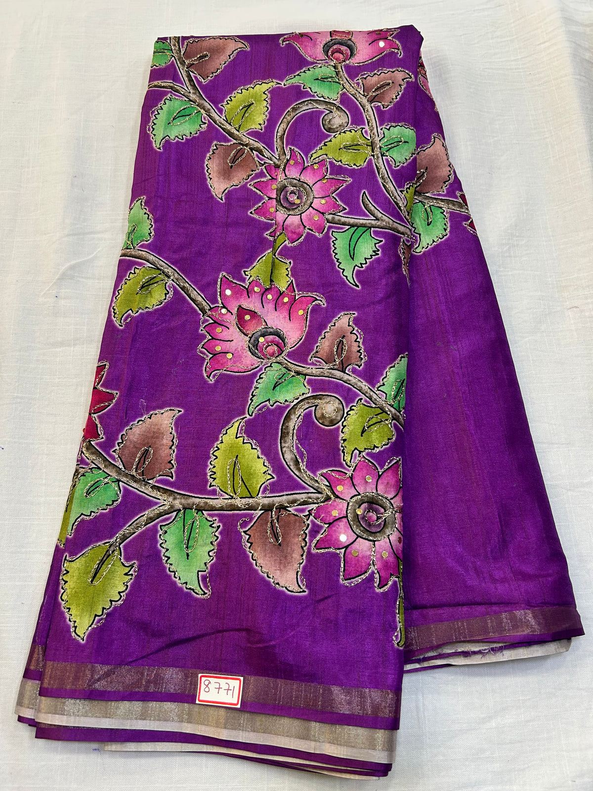 Tussar Silk Embroidery Saree