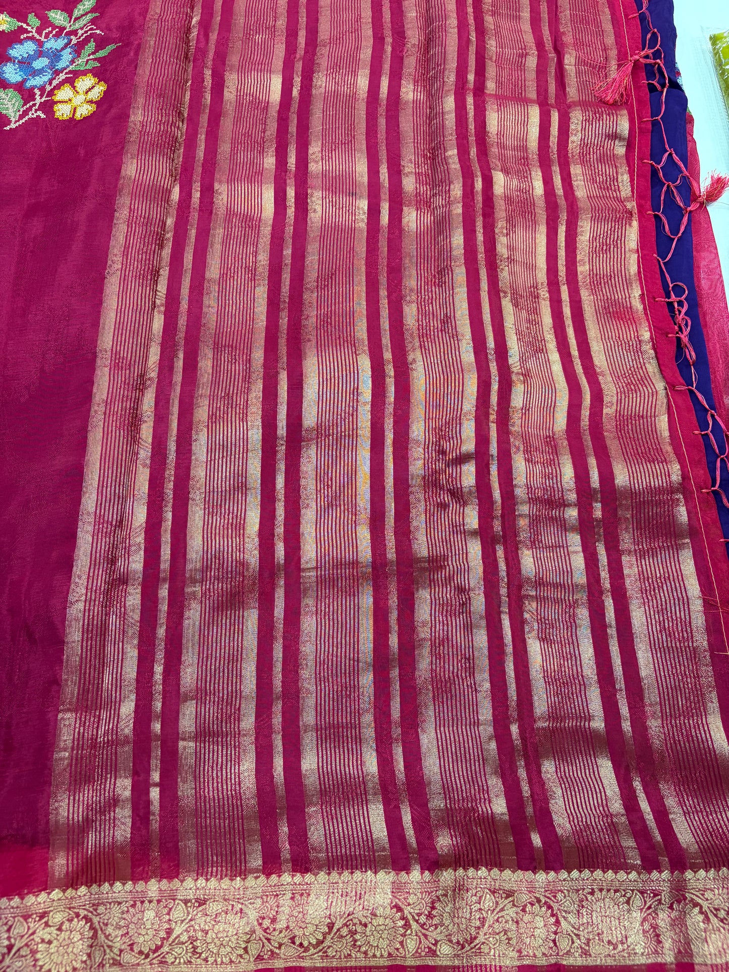 HO Satin Pattitpoint Embroidery Sarees