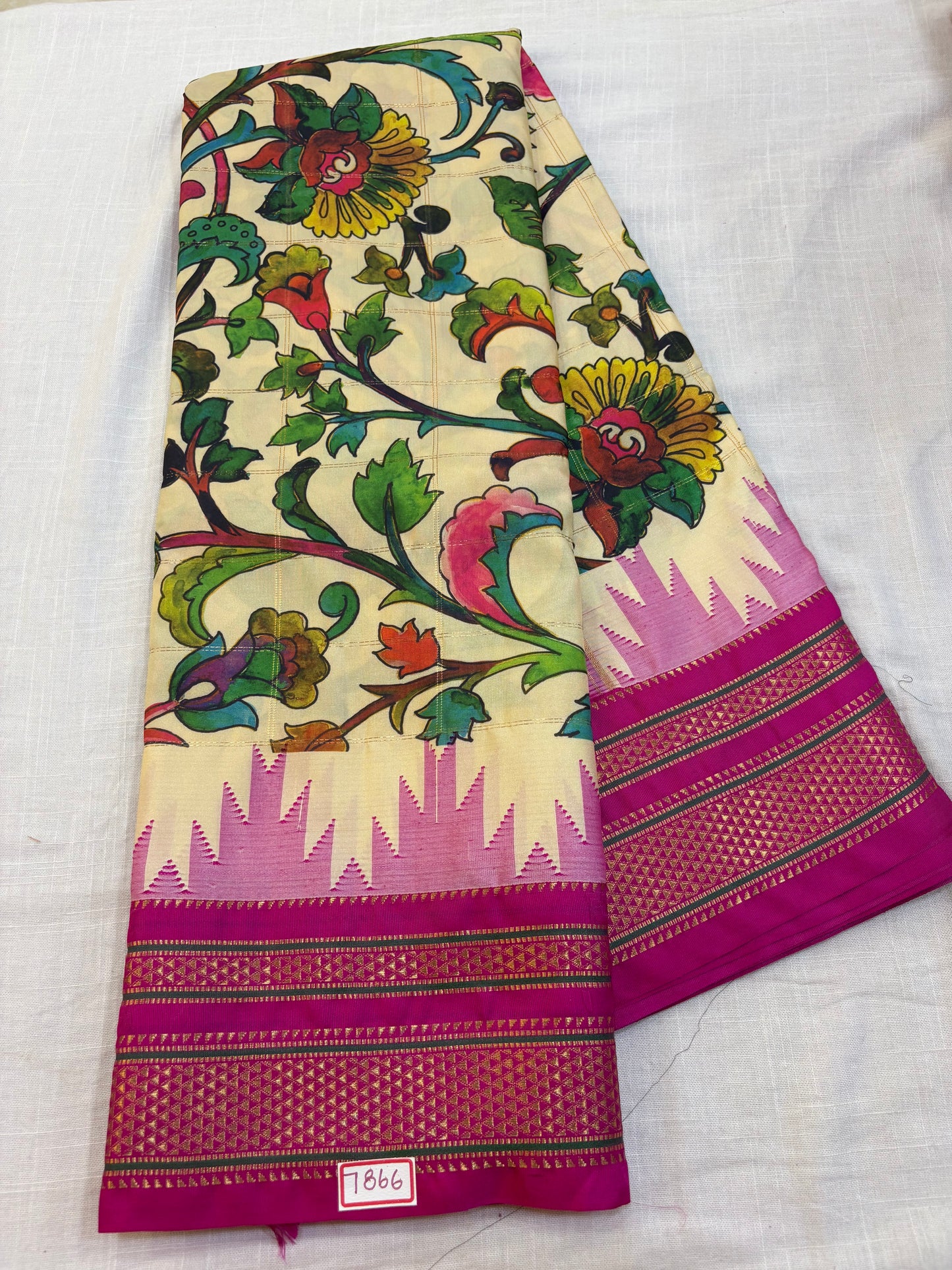 Semi Gadwal Silk Digital Printed design