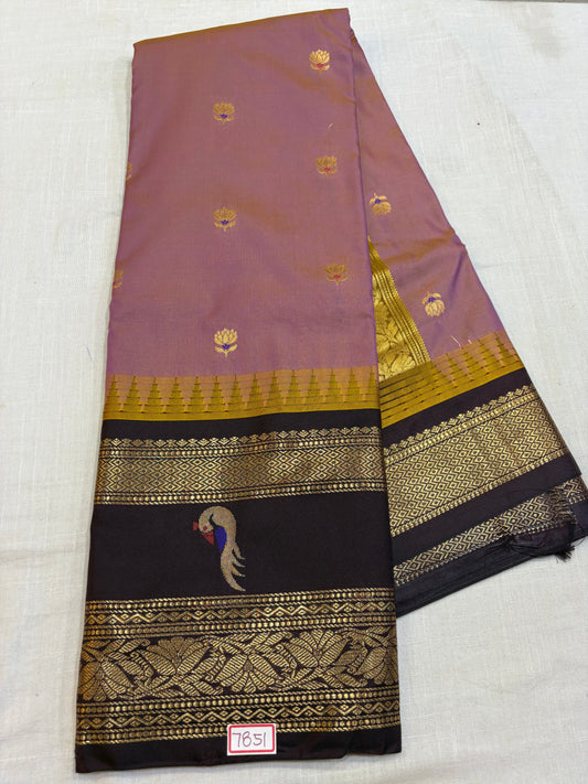Semi Gadwal Silk Muniya Design Border