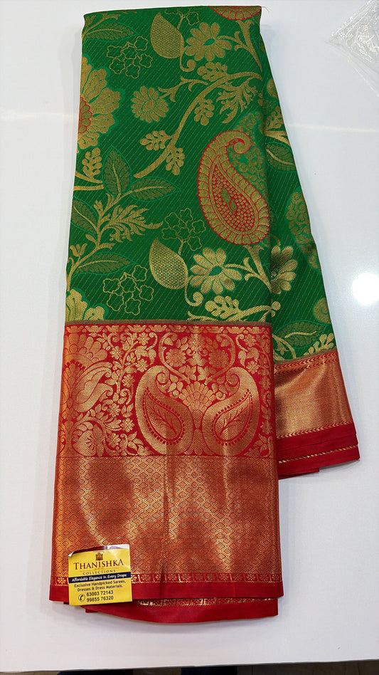 Semi Kanchi pattu Kuttu border sarees