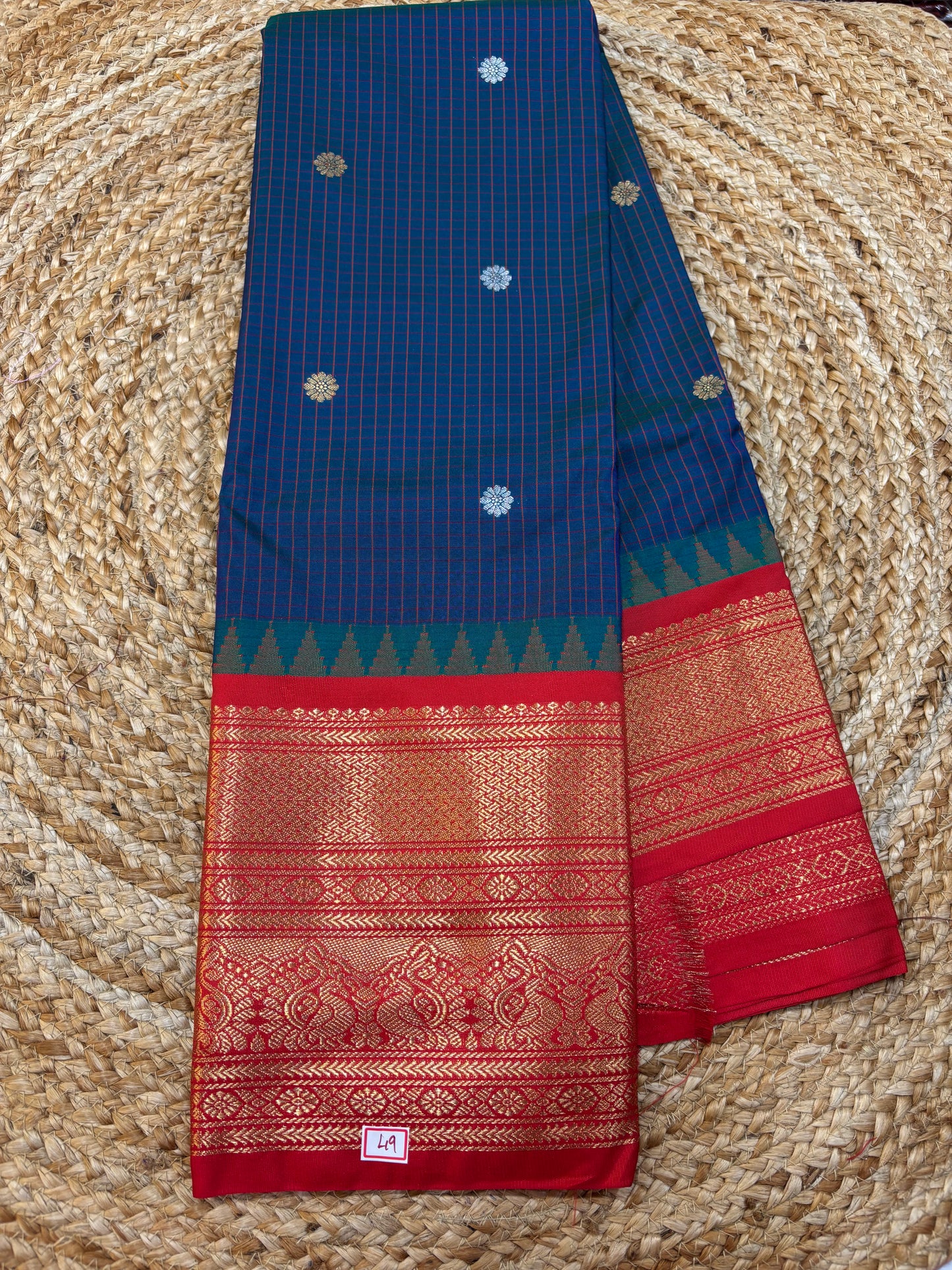 Semi Gadwal Checks Saree