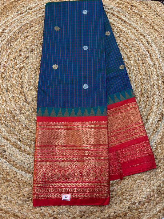 Semi Gadwal Checks Saree